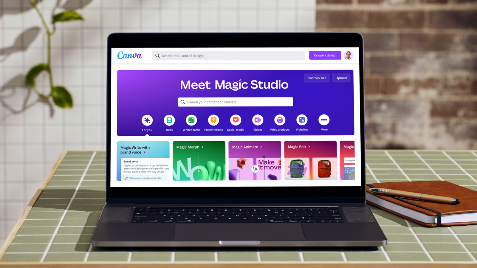 Canva Magic Studio 2026 interface with AI design agents