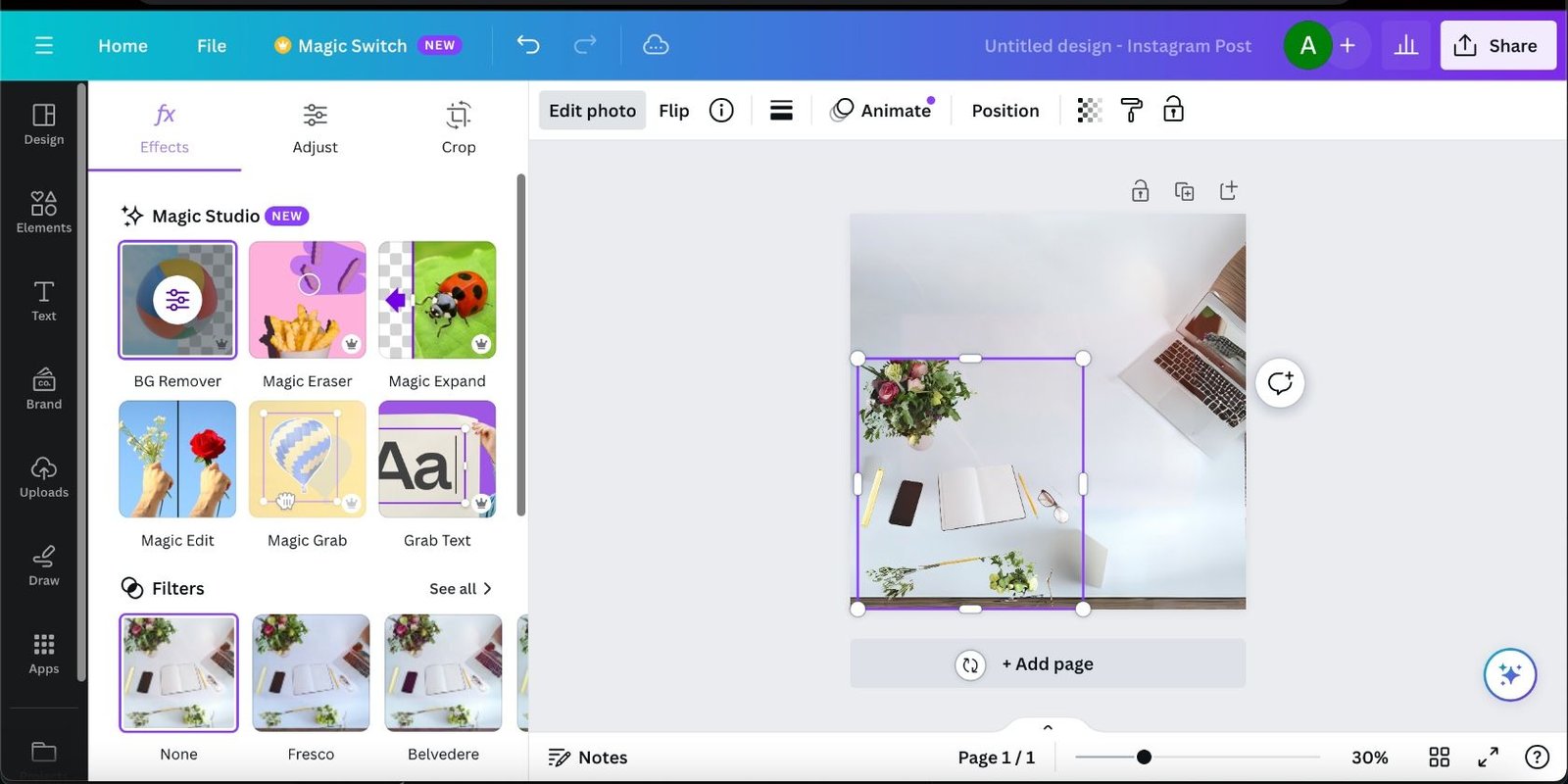 Canva Magic Studio magic grab tool demo