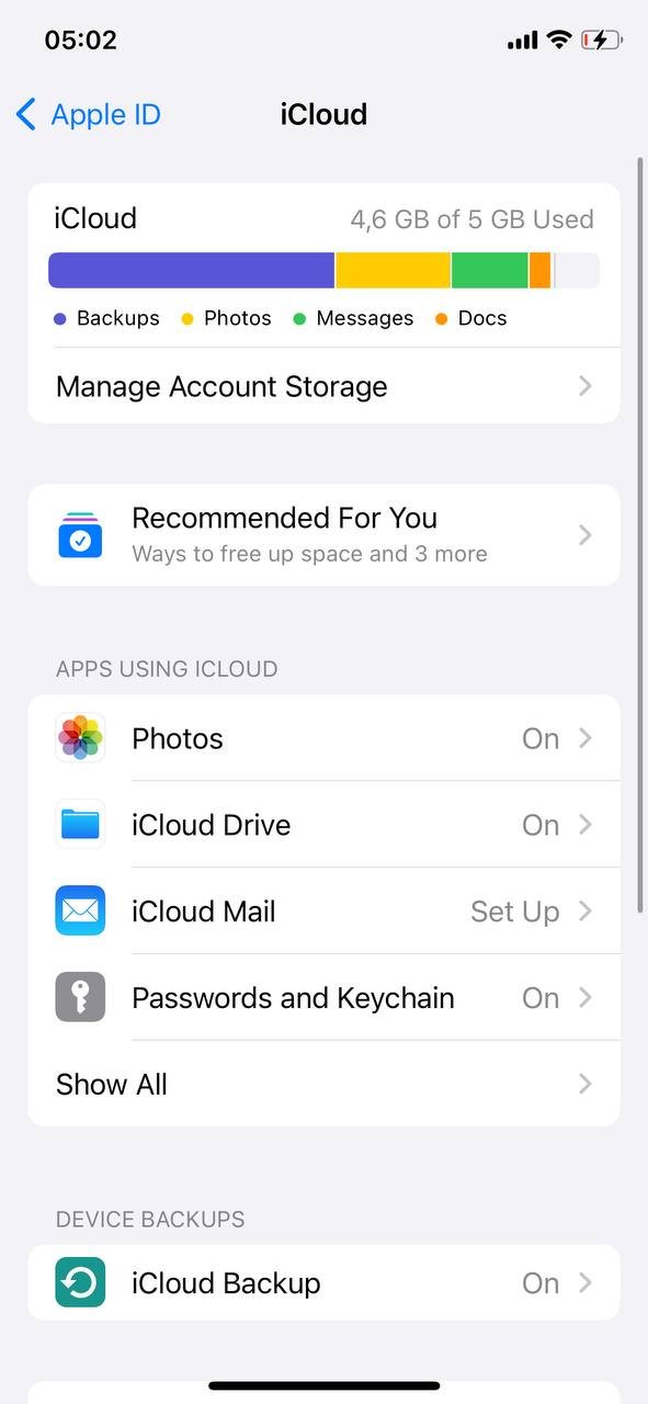 iOS 19 iCloud photo storage optimization settings screen