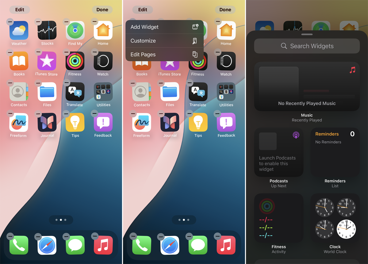 iPhone 3D holographic widget home screen